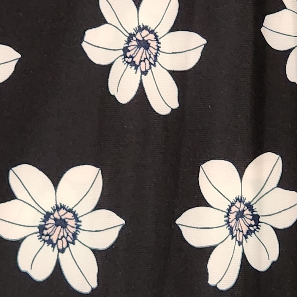 Tommy Hilfiger Womens‎ Black White Dress 10 Floral Ruffle Faux Wrap 3/4 Sleeve - Picture 8 of 11